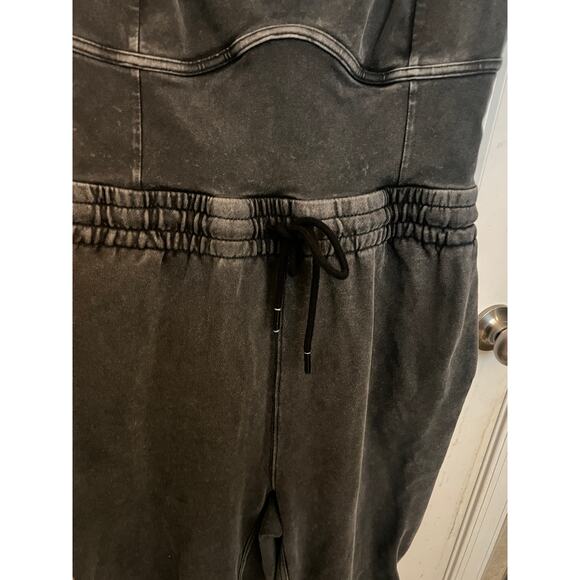 Free People Movement Inbound Stretch Cotton Jumpsuit L Black Streetwear Chic - Picture 8 of 11
